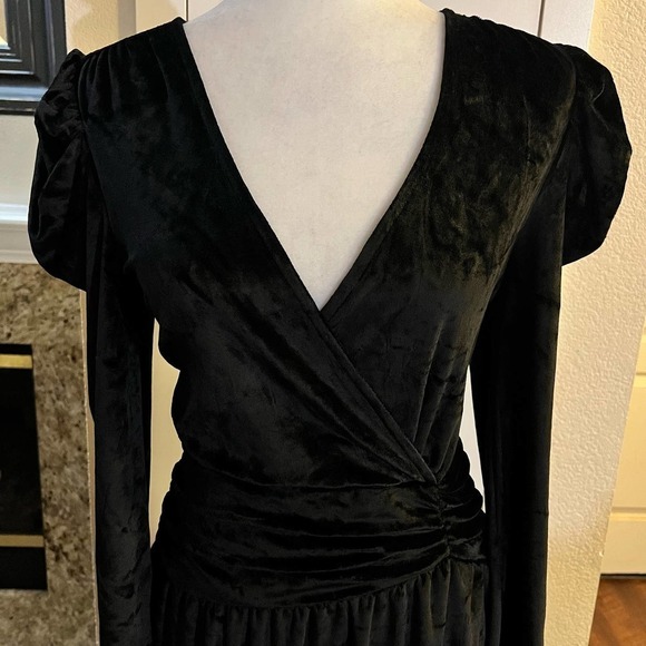 & OTHER STORIES Draped Velvet Mini Dress Size 6 - Picture 4 of 8